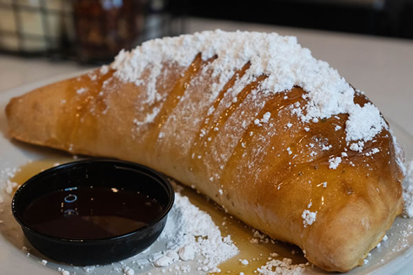 Calzone with chocolate sauce Dessert at Broadway Ristorante and Pizzeria