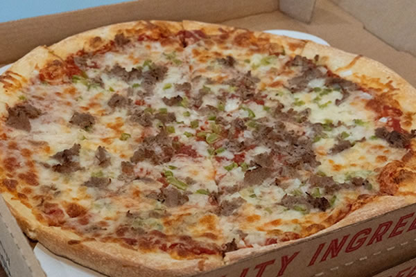 Cheesesteak Pizza at Broadway Ristorante and Pizzeria