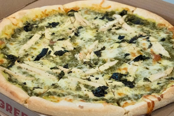 Chicken Pesto Pizza at Broadway Ristorante and Pizzeria