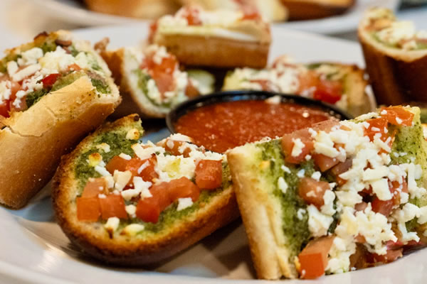 Pesto Bruschetta Appetizer at Broadway Pizzeria & Ristorante