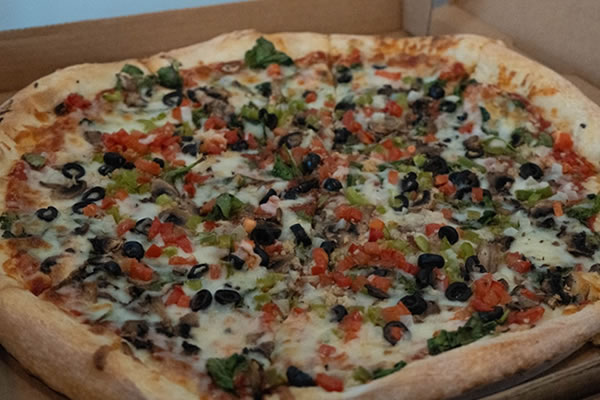Veggie Delight Pizza at Broadway Ristorante and Pizzeria