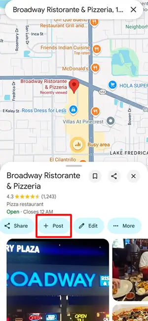 Find and click on the "Post" Button