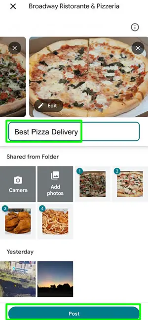 mention your food and click post!
